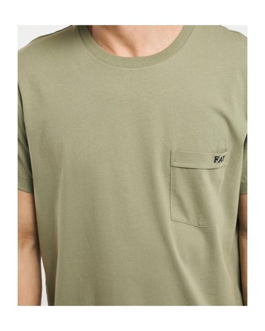 Fay Green Pocket Crew Neck T-Shirt for men