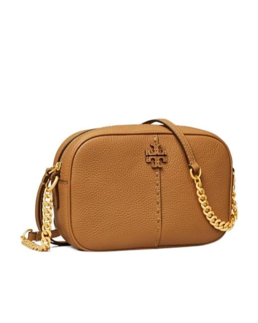 Tory Burch Brown Mcgraw Logo Patch Camera Bag