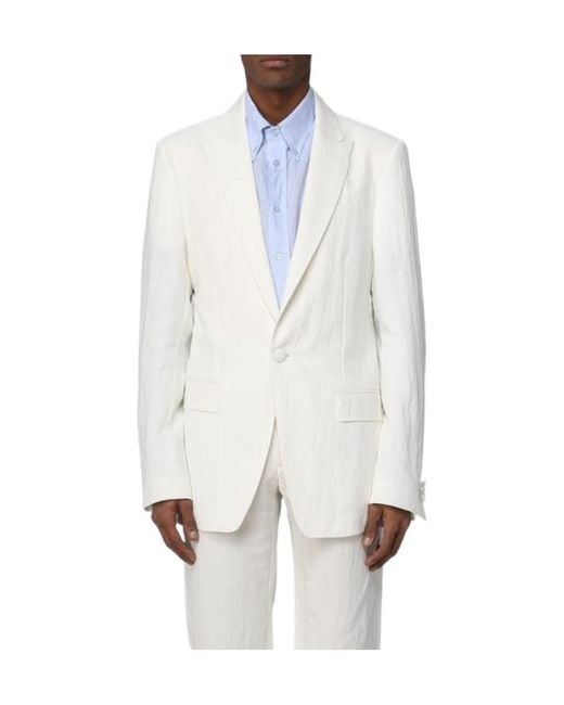 Etro White Single-Breasted Blazer for men