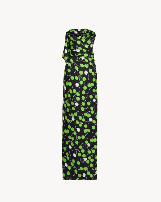 Saint Laurent Green Strapless Dress