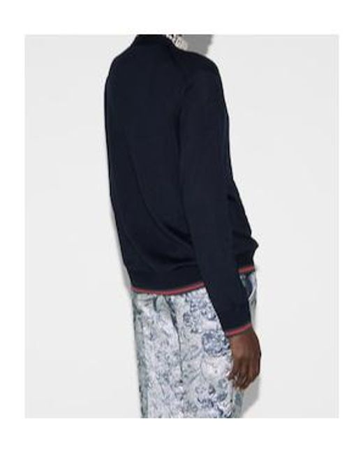 Gucci Blue Button-Up Knit Cardigan