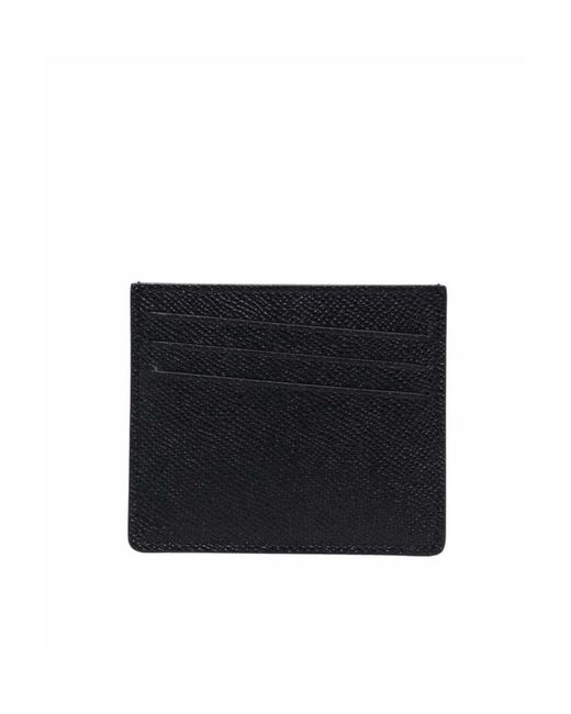 Maison Margiela Black Four-Stitch Card Holder for men
