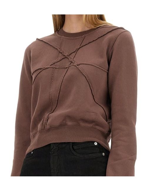 Rick Owens Black Organic Cotton Cropped Sweatshirt