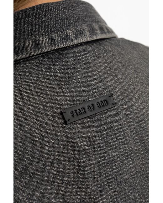 Fear Of God Gray Vented Denim Shirt