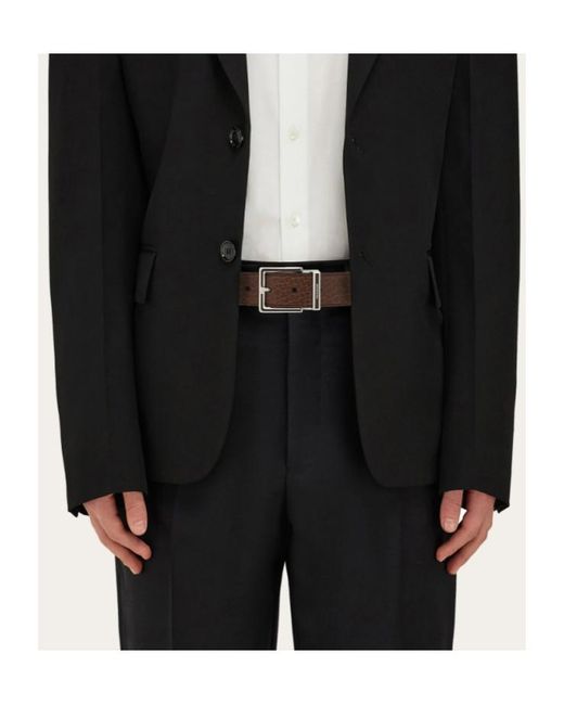 Ferragamo White Fixed Belt With A Square Buckle for men