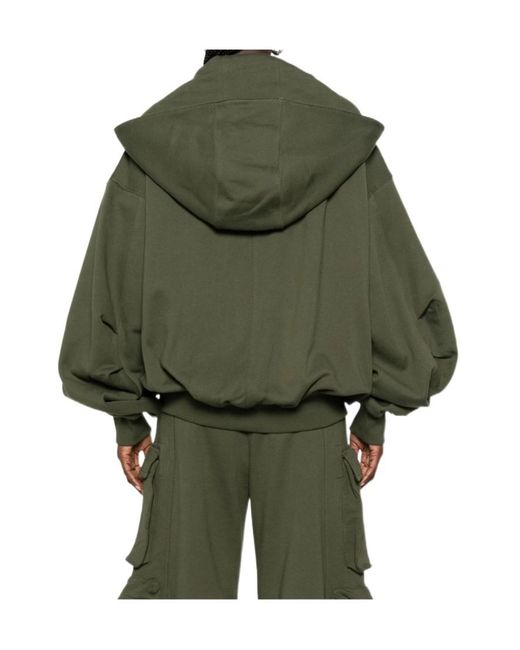 The Attico Green Zipper Hoodie