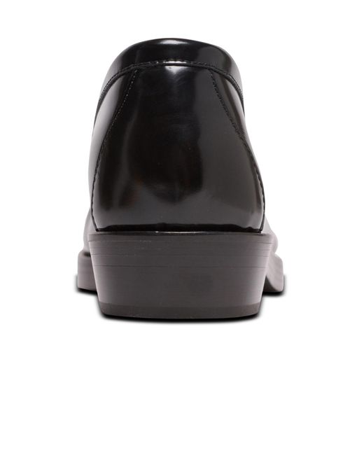 Balmain Black Square-Toe Glazed Leather Loafers for men