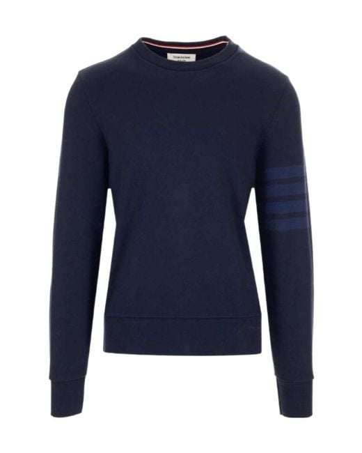 Thom Browne Blue Bar Crewneck Sweatshirt for men