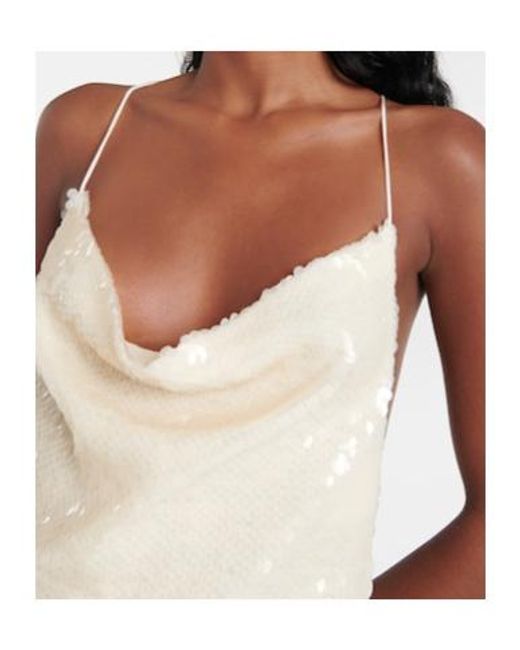 Magda Butrym White Sequined Open-Back Gown