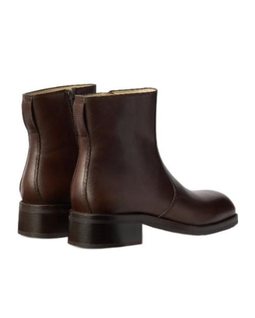 Lemaire Brown Zip Ankle Boots for men