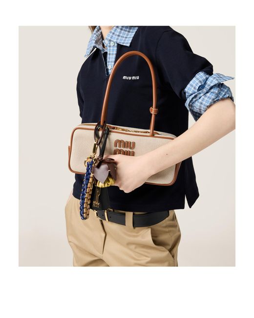 Miu Miu Natural Beau Zipped Tote Bag