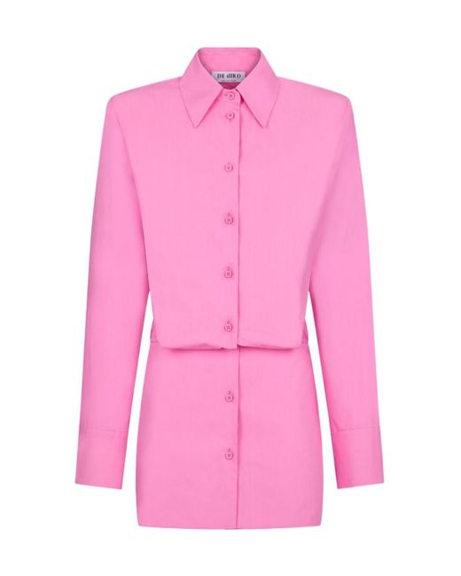 The Attico Pink The Margot Buttoned Long-Sleeved Shirt Dress