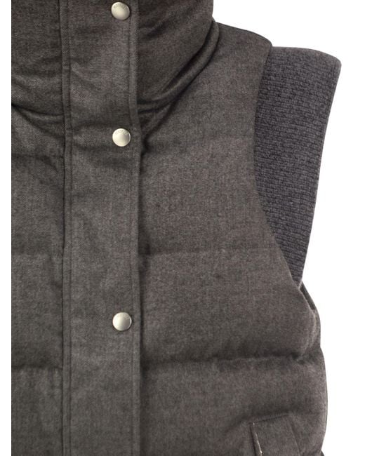 Peserico Gray High-Neck Down Vest