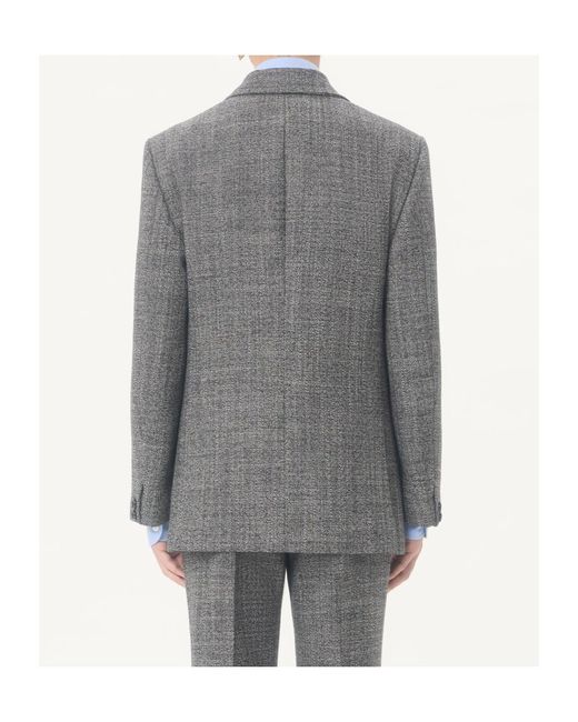 Valentino Gray Single-Breasted Mouliné Wool Jacket for men