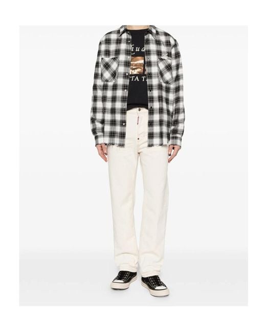 DSquared² White Distressed Slim Jeans for men