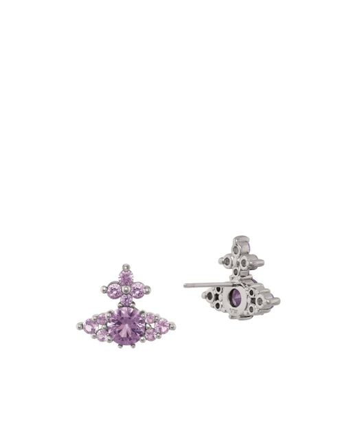 Vivienne Westwood Purple Feodorita Crystal Stud Earrings