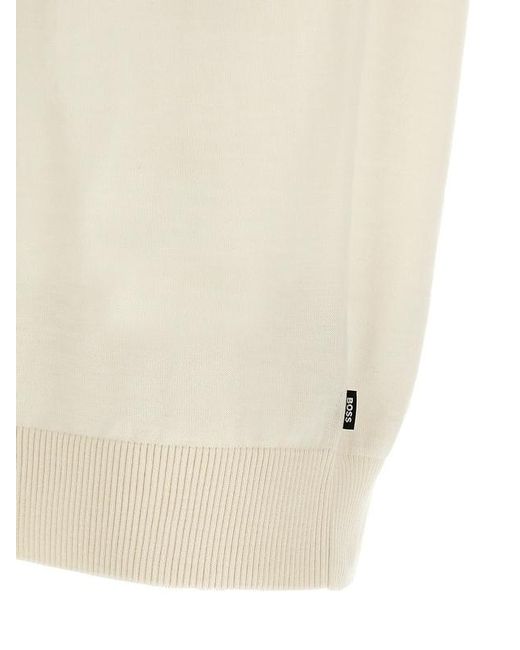 Boss White Short-Sleeved Knitwear for men
