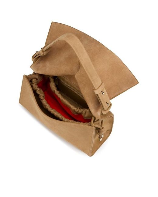 Christian Louboutin Natural Baggy Foldover Top Small Shoulder Bag
