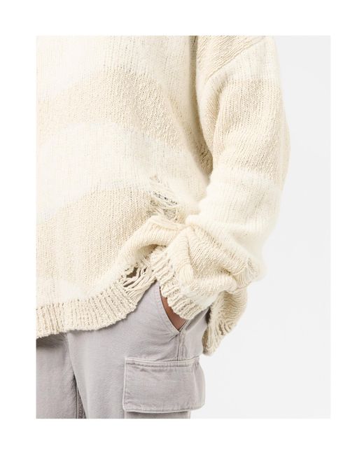 Our Legacy White Popover Roundneck Distressed Jumper