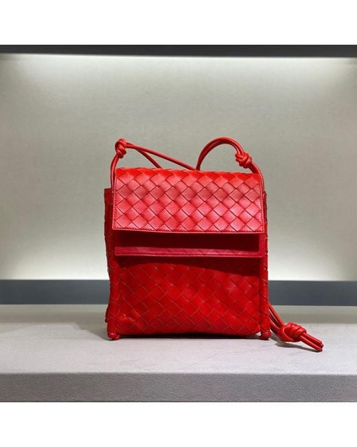 Bottega Veneta Red Intrecciato Crossbody Bag