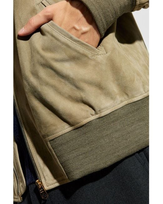 Paul Smith Natural Zip-Up Long-Sleeved Bomber Jacket for men