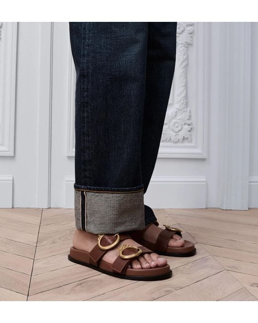 Dior Brown Open-Toe Round-Toe Slippers