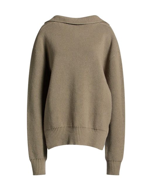 Rick Owens Green Solid-Color Wool Knitted Sweater
