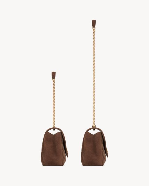Saint Laurent Brown Loulou Logo Plaque Medium Shoulder Bag