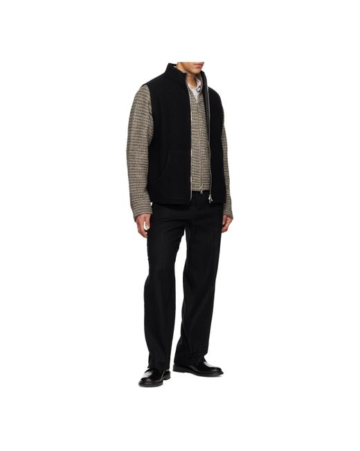 Rier Black Full-Zip Wool Vest for men