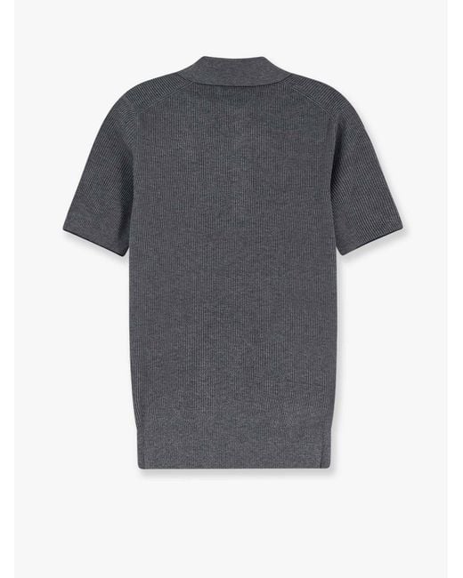 Brunello Cucinelli Gray Short-Sleeved Polo Shirt for men