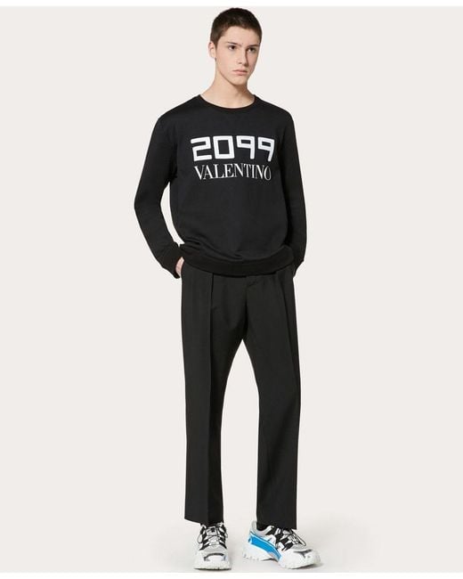 Valentino Black 2099 Logo Printed Sweatshirt for men