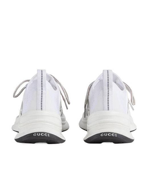 Gucci White Run Lace-Up Sneakers