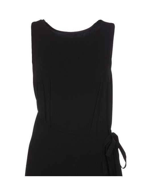 MM6 by Maison Margiela Black Belted Sleeveless Maxi Dress