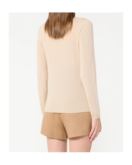 Max Mara Natural Wool Knit Turtleneck Jumper