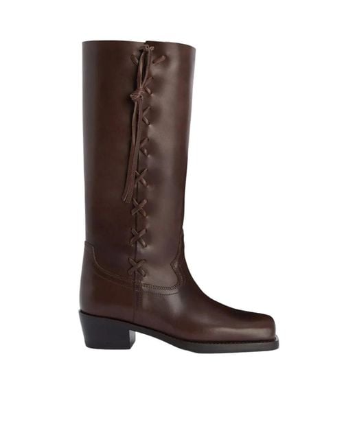 Paris Texas Brown Square-Toe Boots