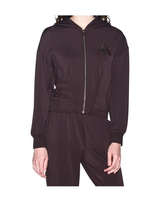 ARMANI EXCHANGE Purple Long-Sleeve Sweatshirt