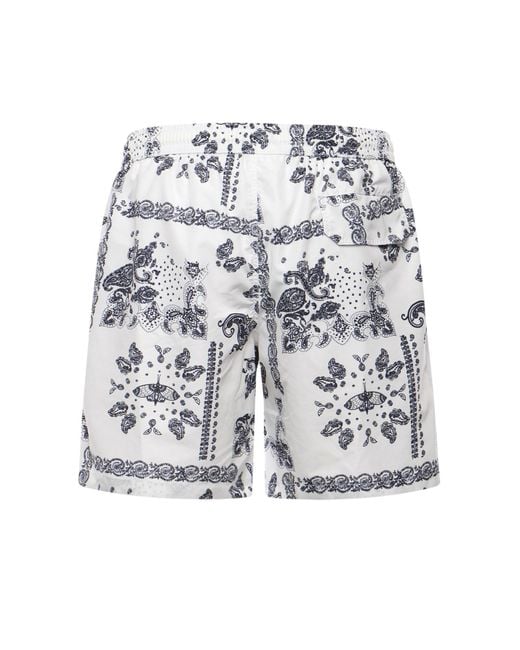 Eleventy Gray Paisley Print Swim Shorts for men