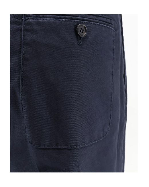 Aspesi Blue Pleated Zipper Casual Pants