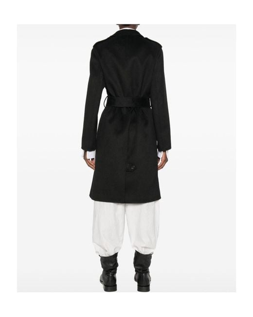 Liu Jo Gray Double-Breasted Belted Coat