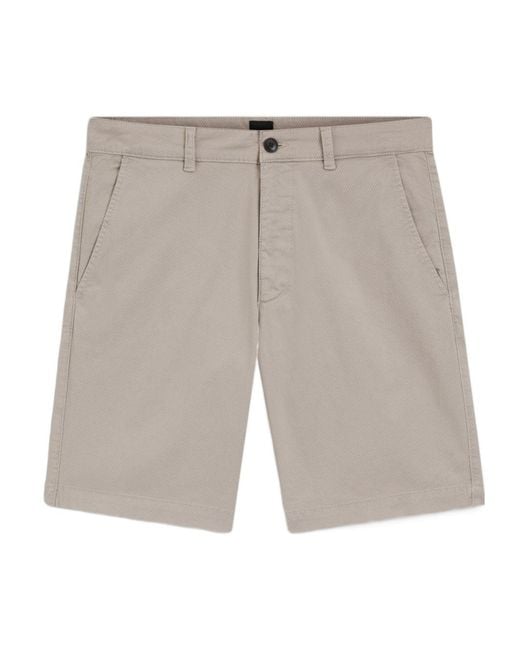 Boss Gray Textured Cotton Shorts for men