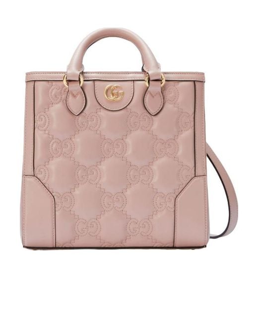 Gucci Pink Gg Logo-Embossed Mini Tote Bag