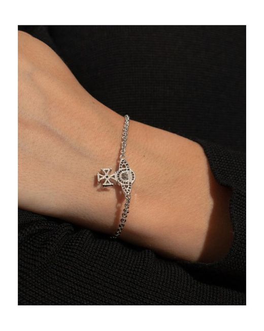 Vivienne Westwood White Mila Embellished Bracelet