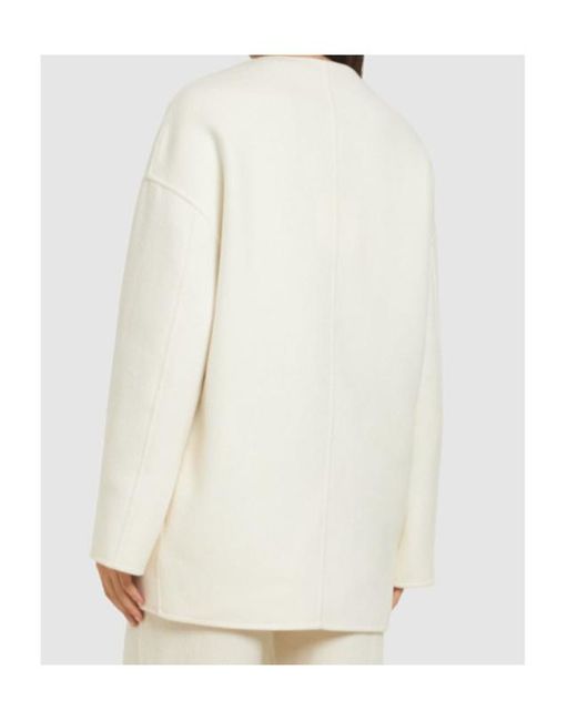Loulou de Saison White Round-Neck Coat