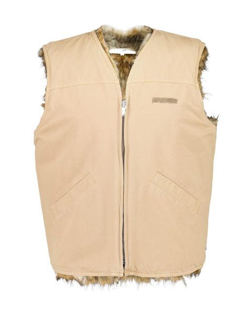 MM6 by Maison Margiela Natural Sleeveless Jacket for men