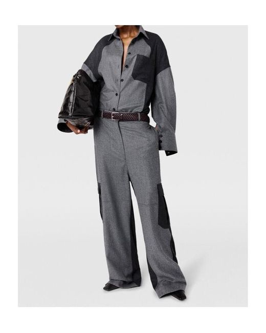 Stella McCartney Gray Paneled Oversized Shirt