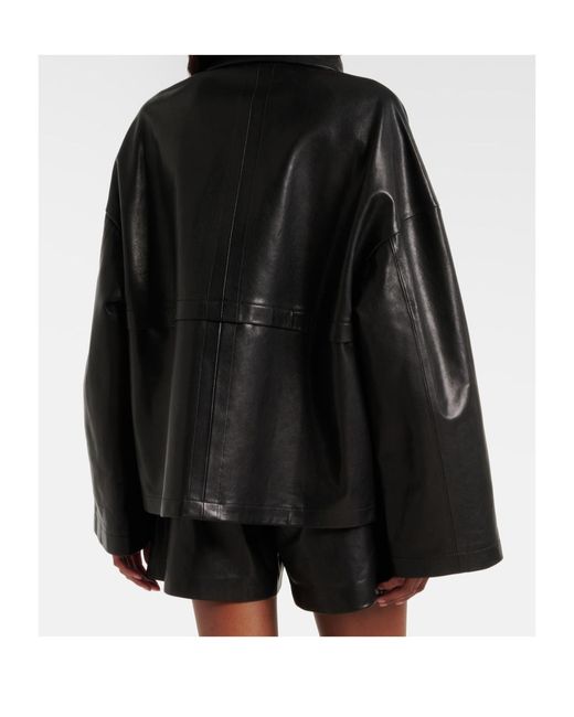 Nour Hammour Black Park Leather Jacket