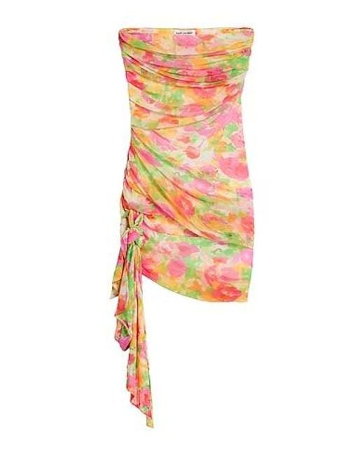 Saint Laurent White Floral Camisole Asymmetrical Dress