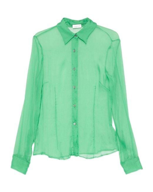 Dries Van Noten Green Long Sleeve Shirt