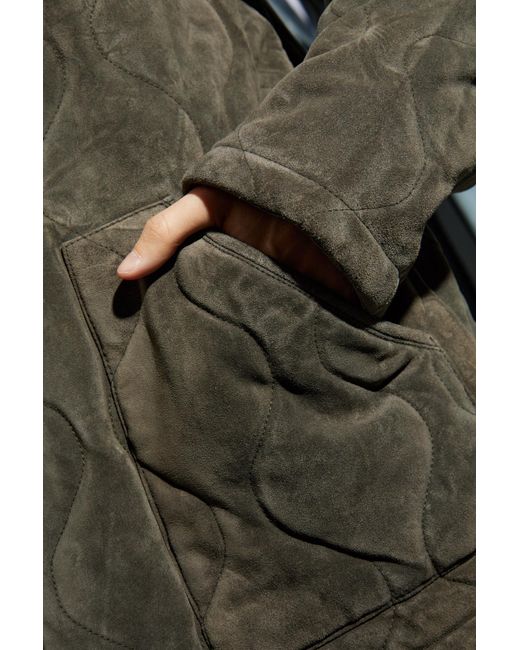 AllSaints Green Quilted Oversized Jacket for men
