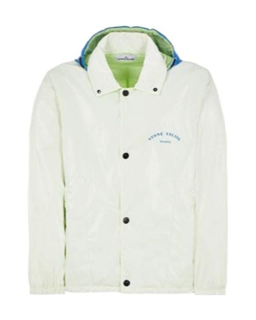 Stone Island White Marina Coach Jacket for men